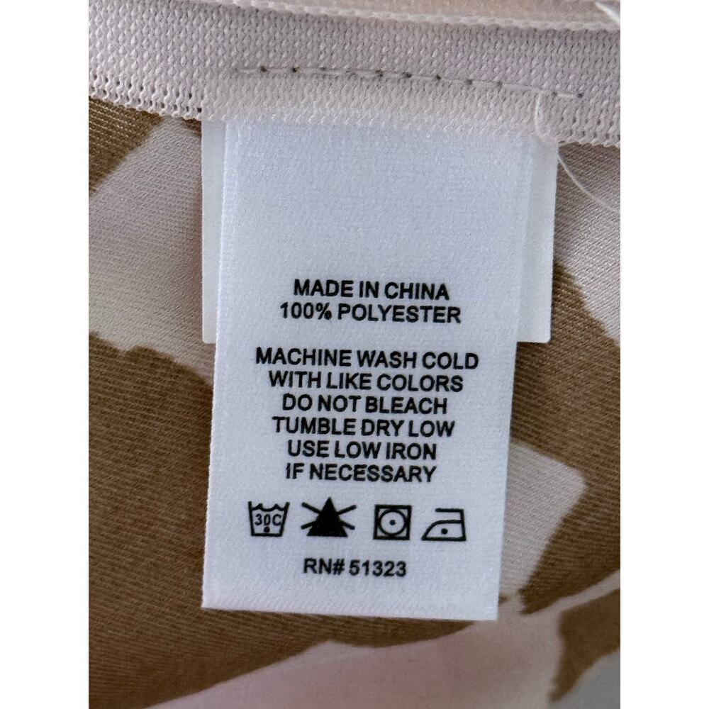 PARKER white tan fawn abstract bell sleeve boho bow front silky blouse top - Picture 8 of 8